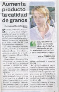 Мексиканская газета Tribuna del Yaqui о работе Нины Кожемякиной